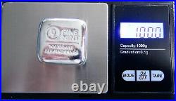 999 Fine 100 Gram 9 Fine Mint Made in USA Silver Square Shape with Case New In Box