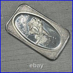 999 Fine Silver Vintage Santa Claus Father Christmas 1972 One Ounce Solid Bar