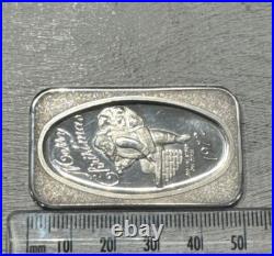 999 Fine Silver Vintage Santa Claus Father Christmas 1972 One Ounce Solid Bar