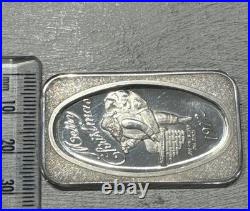 999 Fine Silver Vintage Santa Claus Father Christmas 1972 One Ounce Solid Bar