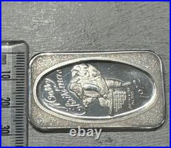 999 Fine Silver Vintage Santa Claus Father Christmas 1972 One Ounce Solid Bar