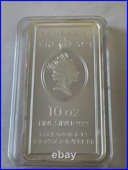 999 Silver 10 OZ Solid Silver Bar 10 Pound 2021 St Helena Queen East India Co
