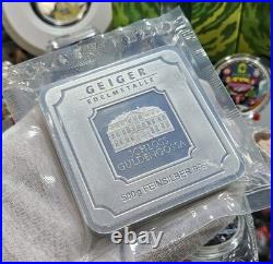 999 Silver 500 Gram Geiger Edelmetalle Square Bar (Germany) Sealed 1/2 Kilo