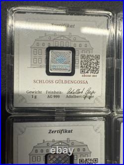 (9) Geiger Edelmetalle Original Premium Silver -In Assay 8-1 gram 1 -10 gram