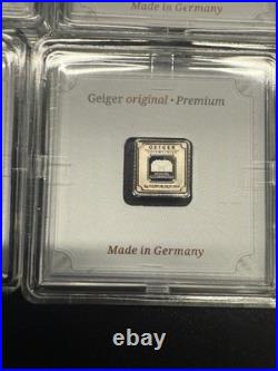 (9) Geiger Edelmetalle Original Premium Silver -In Assay 8-1 gram 1 -10 gram