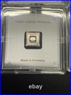 (9) Geiger Edelmetalle Original Premium Silver -In Assay 8-1 gram 1 -10 gram (9) Geiger Edelmetalle Original Premium Silver -In Assay 8-1 gram 1 -10 gram