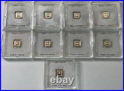 9 Grams of Geiger Edelmetalle Lot of (9) 1 Gram Bars All in Assay Nice Toning