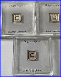 9 Grams of Geiger Edelmetalle Lot of (9) 1 Gram Bars All in Assay Nice Toning