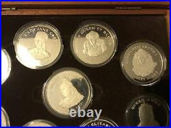 9 X 1.6 Oz 45g Solid Sterling Silver Medals Mahogany Case Limited Issue Certific