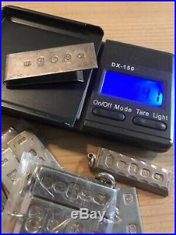 9x Solid Silver Ingots 210 Grams Of Sterling Silver And 1 Money Clip