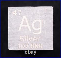 AG 47 107.8682 Periodic Table Square 85.7g. 9999 Fine Silver Unique 3D Art Bar