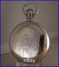 ANTIQUE ELGIN SOLID SILVER HUNTER CASE SIZE 18s GREAT POCKET WATCH YEAR 1886