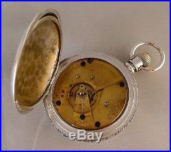 ANTIQUE ELGIN SOLID SILVER HUNTER CASE SIZE 18s GREAT POCKET WATCH YEAR 1886