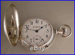 ANTIQUE ILLINOIS BUNN SPECIAL 24j SOLID SILVER HUNTER CASE 18s POCKET WATCH 1897
