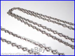 Antique Solid Silver Fancy Link Guard Necklace