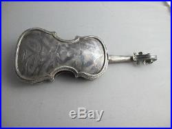 Antique Solid Silver Violine Verge Fusse Memento Mori Skull Watch