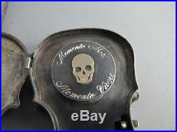 Antique Solid Silver Violine Verge Fusse Memento Mori Skull Watch