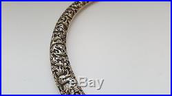 Antique Victorian Era Ornate Solid Silver Tribal Style Ladies Necklace Choker