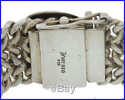 AREIAS Designer Modern Estate 925 Solid Silver Filigree Chain Link Bracelet 70.7