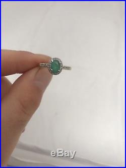 A Fine 0.5ct Emerald & Diamond Solid 9ct Cluster Ring 9K 375