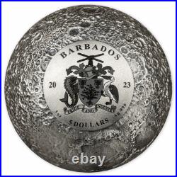 A spherical solid silver coin dedicated to Earth s satellite, the Moon