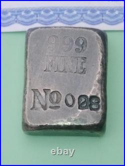 Abe. A & Sons 2.03oz silver bar with COA Sandon BC Canada Great charm and toning