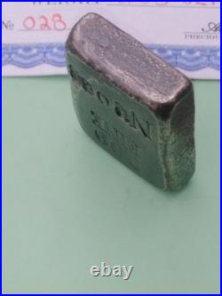 Abe. A & Sons 2.03oz silver bar with COA Sandon BC Canada Great charm and toning