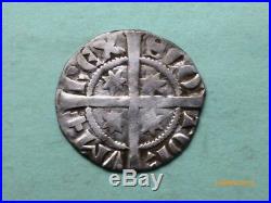Alexander III Penny Silver Hammered Scottish Coin, Rare 28 points solid stars