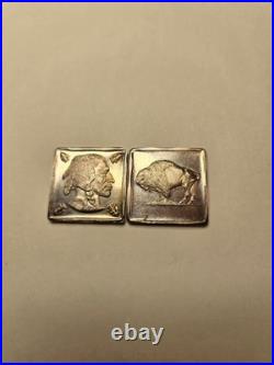 American Indian Set Three 1 Oz. 999 Fine Silver Rounds Two 1/4 Oz Square Buffalo