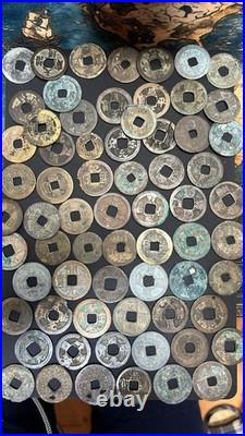 Ancient China Annam Square Hole Coins Lot 225g Collectible Old Coins