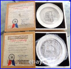 Anheuser Busch Americana Series Plates Rare Solid Sterling Silver 1973-1976