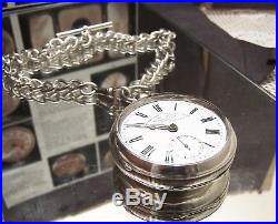 Antique 1906 Finchley Sub Division Police Retirement Solid Silver Watch & Albert