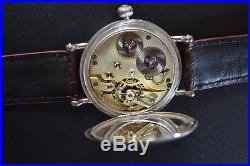Antique 1906 IWC solid silver half hunter WW1 military trench watch