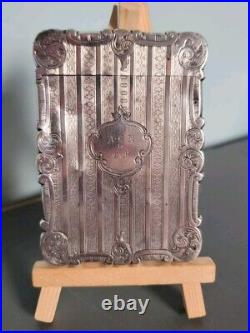 Antique 925 Silver Victorian 1849 card case Birmingham. Not Scrap Or Bullion