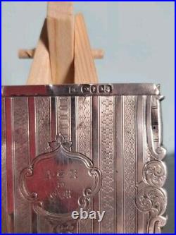 Antique 925 Silver Victorian 1849 card case Birmingham. Not Scrap Or Bullion