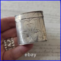 Antique Dutch Solid Silver Pill Box Antique Dutch Solid Silver Pill Box