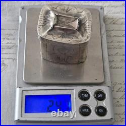 Antique Dutch Solid Silver Pill Box Antique Dutch Solid Silver Pill Box