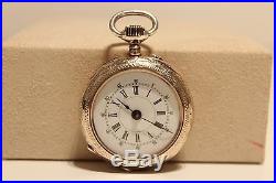 Antique Hand Carved Small Ladies Solid Silver Swiss Pocket Watchrobertgeneve