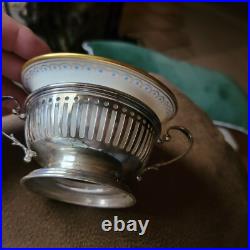 Antique LENOX Bullion Cups WITH STERLING Handled Inserts. OUTSTANDING & ELEGANT Antique LENOX Bullion Cups WITH STERLING Handled Inserts. OUTSTANDING & ELEGANT