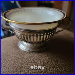 Antique LENOX Bullion Cups WITH STERLING Handled Inserts. OUTSTANDING & ELEGANT Antique LENOX Bullion Cups WITH STERLING Handled Inserts. OUTSTANDING & ELEGANT