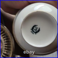 Antique LENOX Bullion Cups WITH STERLING Handled Inserts. OUTSTANDING & ELEGANT Antique LENOX Bullion Cups WITH STERLING Handled Inserts. OUTSTANDING & ELEGANT