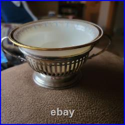 Antique LENOX Bullion Cups WITH STERLING Handled Inserts. OUTSTANDING & ELEGANT Antique LENOX Bullion Cups WITH STERLING Handled Inserts. OUTSTANDING & ELEGANT