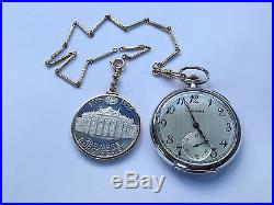 Antique Longines Pocket watch Solid Silver EFCO with Chain Mint Condition