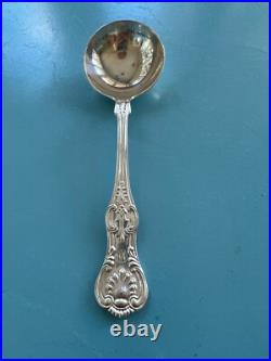 Antique MINT 1880 sterling 12 gumbo/bullion spoons, King pattern, sm. Mono Antique MINT 1880 sterling 12 gumbo/bullion spoons, King pattern, sm. Mono
