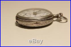 Antique Nice Hand Carved Small Ladies Solid Silver Unbranded Pocket Watch