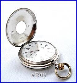 Antique Pocket Watch Swiss OMEGA Hunter 1910c Working 53mm Solid Silver