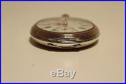 Antique Rare Beautiful Men's Two Tone Solid Silver 0.800 Open Face Pocket Watch