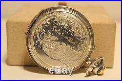 Antique Rare Men's Solid Silver 800 Open Face Pocket Watch With Beautiful Dial