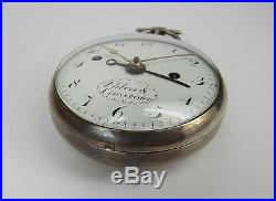 Antique Robert & Courvoisier pocket watch, alarm verge, solid silver, excellent