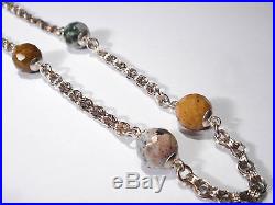 Antique Solid Silver Agate Necklace